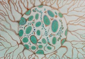 Sphère or et turquoise - Anne Lavorel