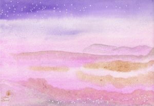Terre rose - Aquarelle d'Anne Lavorel - Soins énergétiques et peinture vibratoire