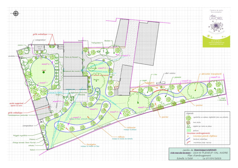plan amenagement jardin paysagiste cotesdarmor